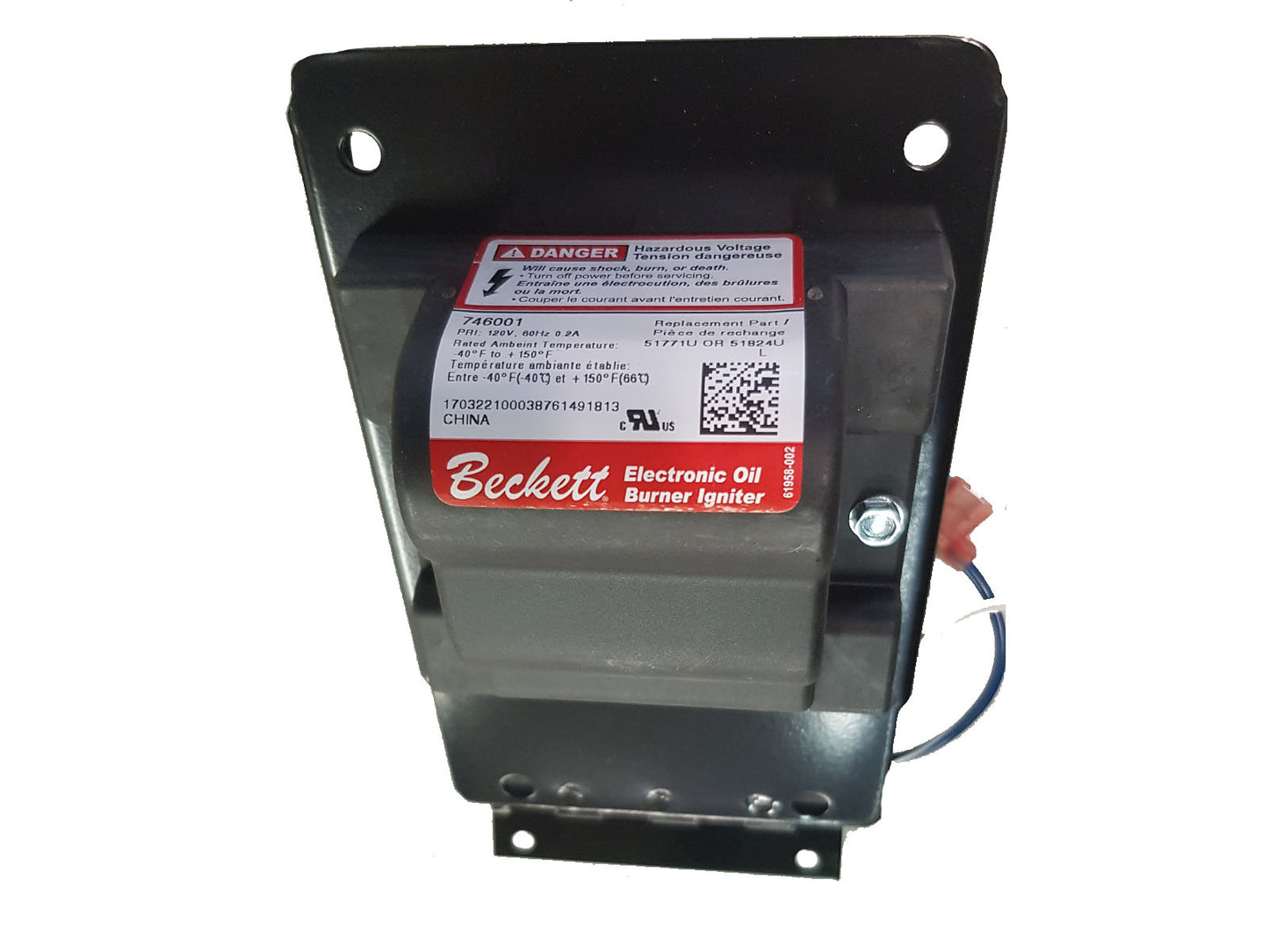 Electronic Oil Igniter 120V AC - Beckett S, SF, SMG, SR, SM, CF500, CF800 - hydrovacparts.ca